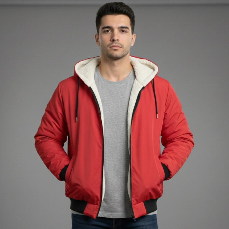 کاپشن ضدآب داخل خزتدی-قرمز